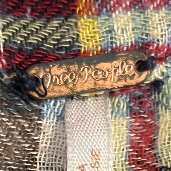 FREE PEOPLE cozy light flannel plaid button down blouse. Full and warm - Picture 6 of 6